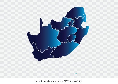 South Africa Map indigo Color on White Background quality files png