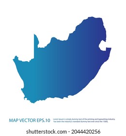 South Africa map , infographic style , blue gradient color , on white background with Map World. Wire frame 3D mesh ,