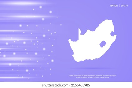 South Africa map isolated on purple background. Vector Illustration.