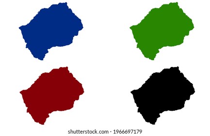 South Africa map of Lesotho silhouette design on white background