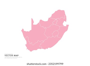 South Africa Map - Pink abstract style isolated on white background for infographic, design vector.