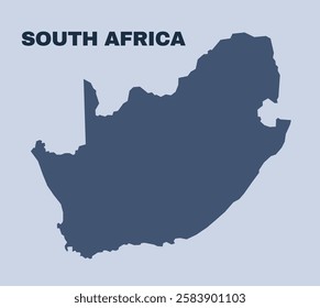 South Africa map simple flat vector