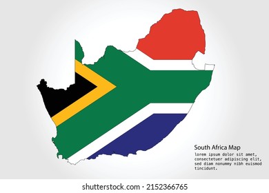 Tierras del Mapa de Sudáfrica. Color de la ilustración del vector en el fondo blanco