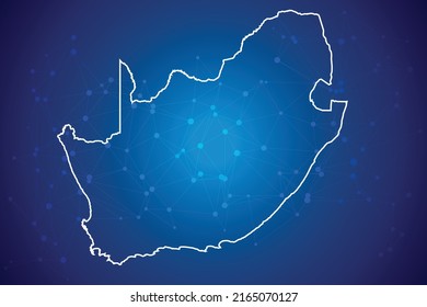 Tecnología Mapa de Sudáfrica con fondo de conexión de red