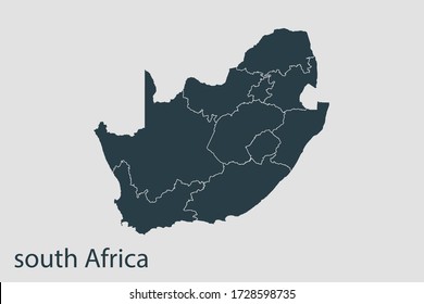 south Africa map vector, Abstract design vector illustration Eps 10. Navy color.High Detailed on white background.