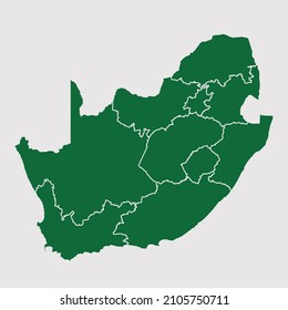 South Africa map vector, Abstract design vector illustration Eps 10. Green color palette color. High Detailed on white background.