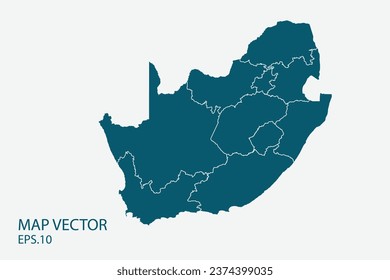 South Africa map vector, Abstract design vector illustration Eps 10. High Detailed on white background.