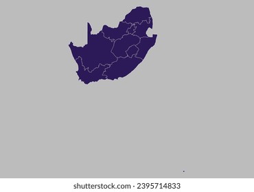 South Africa map vector, Blue purple color isolated on gray background.
