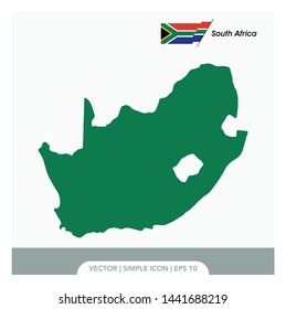 South Africa Map And Vector Flag Template