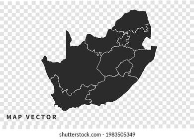 South Africa map vector, isolated on transparent background