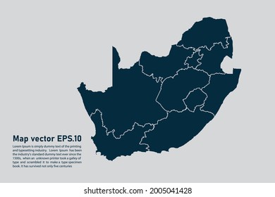 South Africa map vector. isolated on light gray background