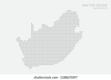 South Africa Map - World map International vector template with grey pixel, grid, grunge, halftone style isolated on white background for education, infographic, design - Vector illustration eps 10