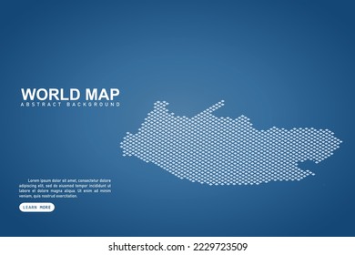 South Africa Map - World map International vector template with isometric top and white pixel, grid, grunge, halftone style isolated on blue background for design, web - Vector illustration eps 10