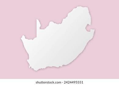 South Africa Map - World map International vector template with paper cut style including shadow and white color on pink background for design, education, website - Vector illustration eps 10