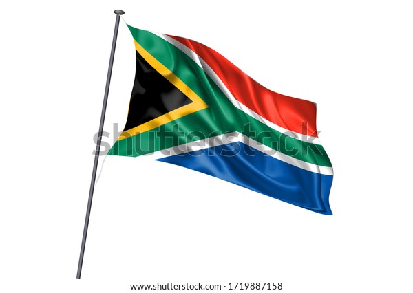 South Africa National Flag Pole Icon Stock Vector (Royalty Free ...