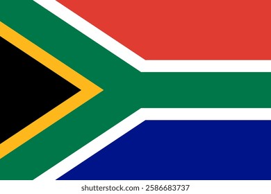 south africa national simple flag, republic of south africa state flag vector illustration