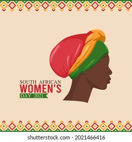 South Africa National Women Day on August 9th. Vector illustration women's bring South Africa Flag.	