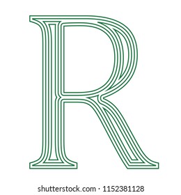 South Africa Rand currency symbol  icon striped vector illustration on a white background