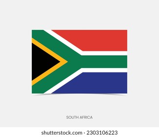 South Africa Rectangle flag icon with shadow.