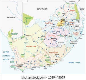 South Africa Road, Administrative And Political Vector Map