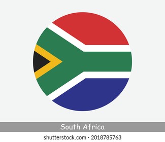 South Africa Round Circle Flag. South African Circular Button Banner Icon. EPS Vector