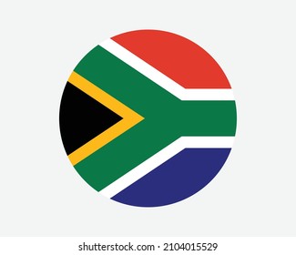 South Africa Round Country Flag. South African Circle National Flag. Republic of South Africa Circular Shape Button Banner. EPS Vector Illustration.