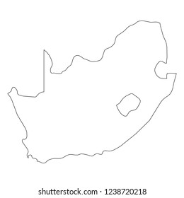 South Africa - solid black outline border map of country area. Simple flat vector illustration.
