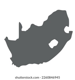 South Africa - solid black silhouette map of country area. Simple flat vector illustration.