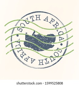 South Africa Stamp Postal. Map Silhouette Seal. Passport Round Design. Vector Icon. Design Retro Travel.