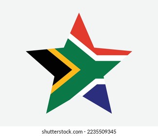 South Africa Star Flag. South African Star Shape Flag. RSA Country National Banner Icon Symbol Vector Flat Artwork Graphic Illustration svg