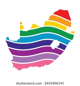 south africa swoosh silhouette rainbow map