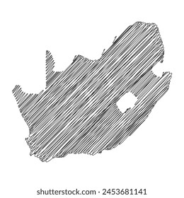 South Africa Thread Map Line Vektorillustration