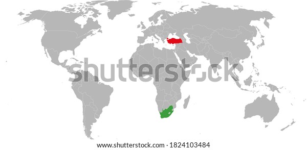 South Africa Turkey Countries Isolated On Stock Vector (Royalty Free ...