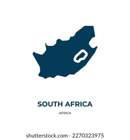 south africa vector icon. south africa, south, map filled icons from flat africa concept. Isolated black glyph icon, vector illustration symbol element for web design and mobile apps