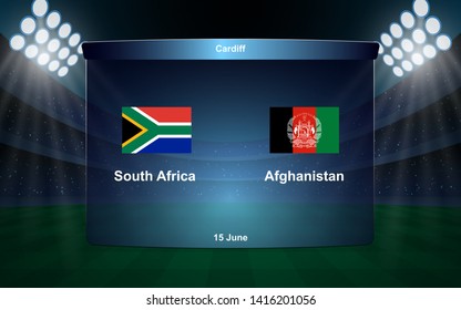 South Africa vs Afghanistan cricket scoreboard broadcast graphic template