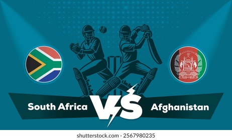 South Africa VS Afghanistan , Afghanistan Vs South Africa cricket match , Cricket match concept with creative illustration.eps