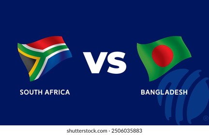 South Africa VS Bangladesh International Cricket Flag Badge Design Template Vector Illustration.