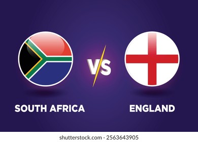 South Africa vs England, cricket match concept. with rival flags of both teams in circular shape isolated on blue background.with editable EPS file.
SA vs ENG.