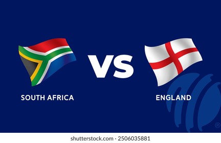 South Africa VS England International Cricket Flag Badge Design Template Vector Illustration.