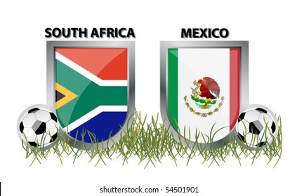 South africa vs. Mexico (football match -vector)