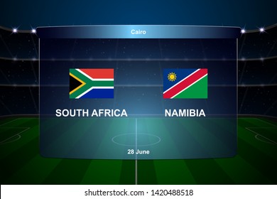 South Africa vs Namibia football scoreboard broadcast graphic soccer template