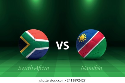 South Africa vs Namibia football scoreboard broadcast template for soccer africa tournament 2023