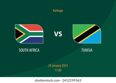 South Africa vs Tunisia football scoreboard broadcast template for soccer africa tournament 2023