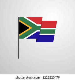 South Africa waving Flag design vector