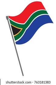 South Africa waving flag official colors and proportion correctly with white border design with vector illustration EPS10