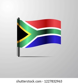 South Africa waving Shiny Flag design vector