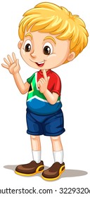 South African boy counting with fingers illustration