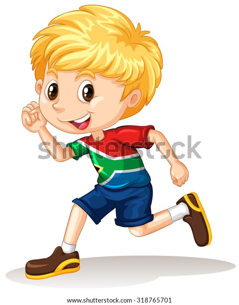 South African Boy Running Illustration Stock Vector (Royalty Free ...