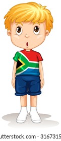 South African Boy Standing Straight Illustration