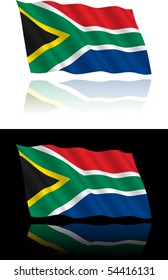 South African Flag Flowing